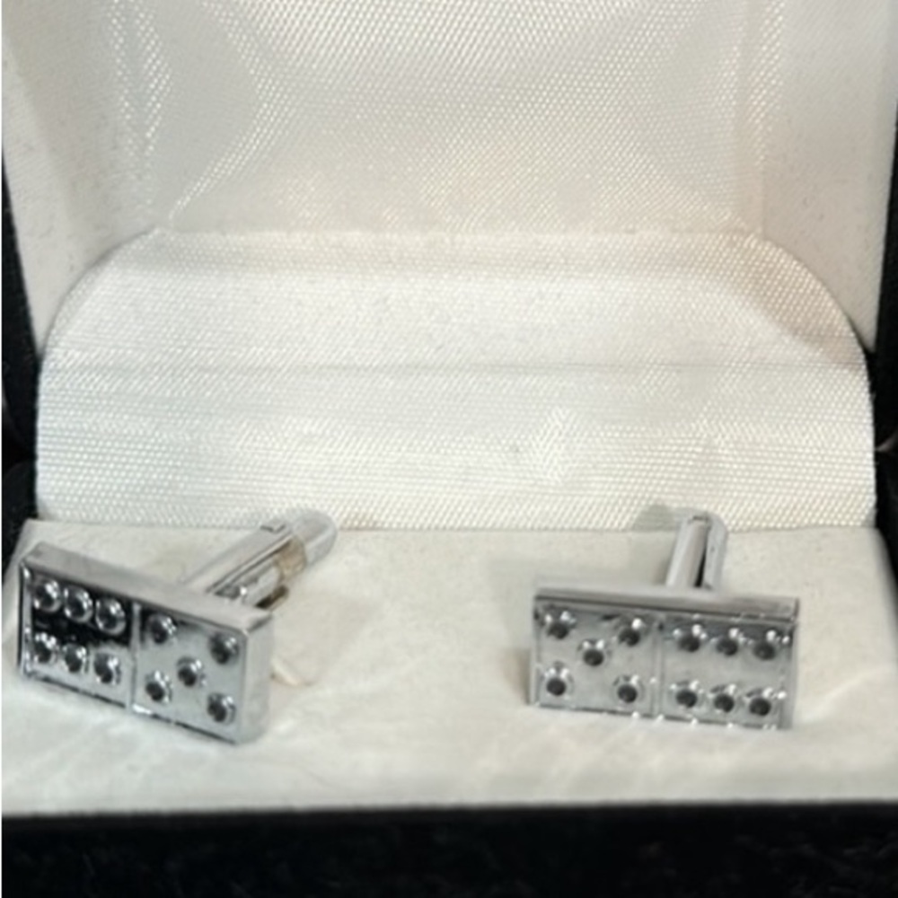 Domino Cufflinks Tile Game Player Fan Dominoes Dominos Wedding Father's Day Gift